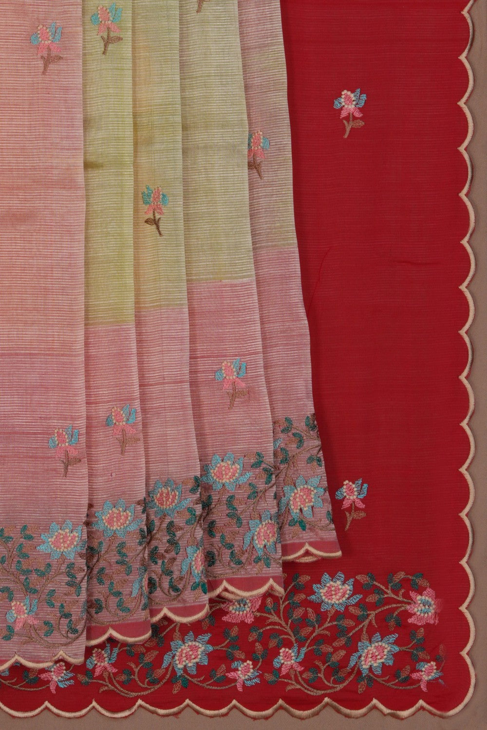 Image of Mangalgiri Embroidery Saree